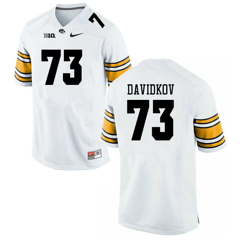 Men #73 David Davidkov Iowa Hawkeyes College Football Jerseys Sale-White